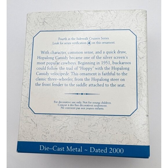 Hallmark Keepsake Christmas Ornament Hopalong Cassidy Velocipede Tricycle - Picture 4 of 12